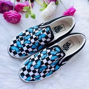 Butterfly Slip On Checkered Vans